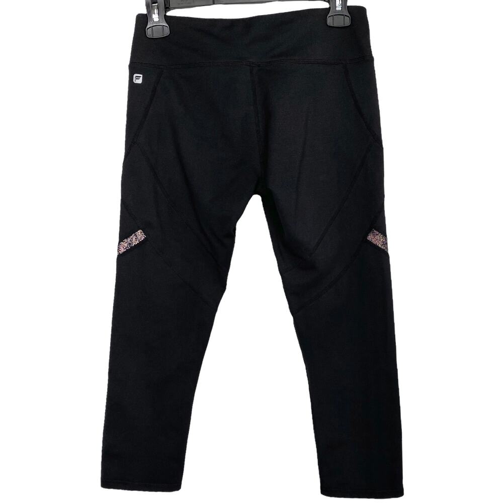 Fabletics Alessia Capri Compression Leggings in Black and Rose Gold Stripes, XS - Picture 5 of 5